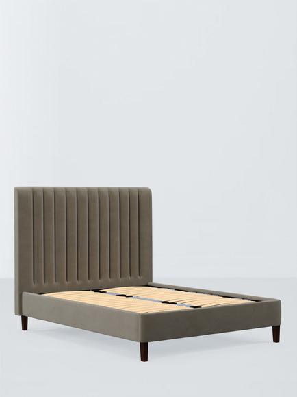John Lewis Fleur Upholstered Bed Frame, Super King Size, Matte Velvet Mink