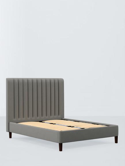 John Lewis Fleur Upholstered Bed Frame, Super King Size, Soft Twill Smoke