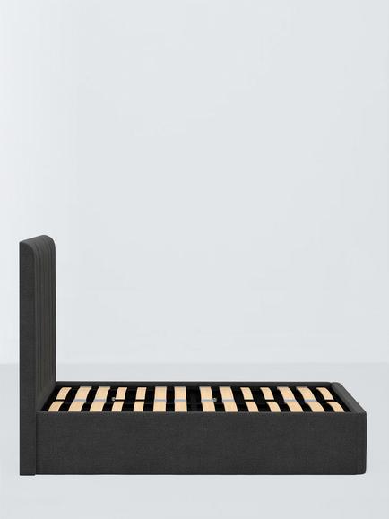 John Lewis Fleur Ottoman Storage Upholstered Bed Frame, King Size - view 2, Brushed Tweed Charcoal