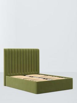 John Lewis Fleur Ottoman Storage Upholstered Bed Frame, Super King Size, Deep Velvet Olive