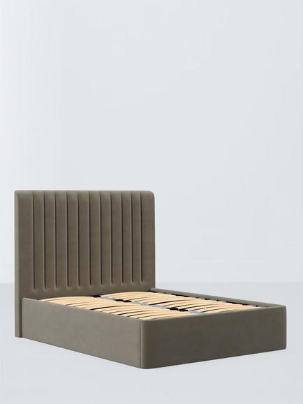 John Lewis Fleur Ottoman Storage Upholstered Bed Frame, Super King Size, Matte Velvet Mink