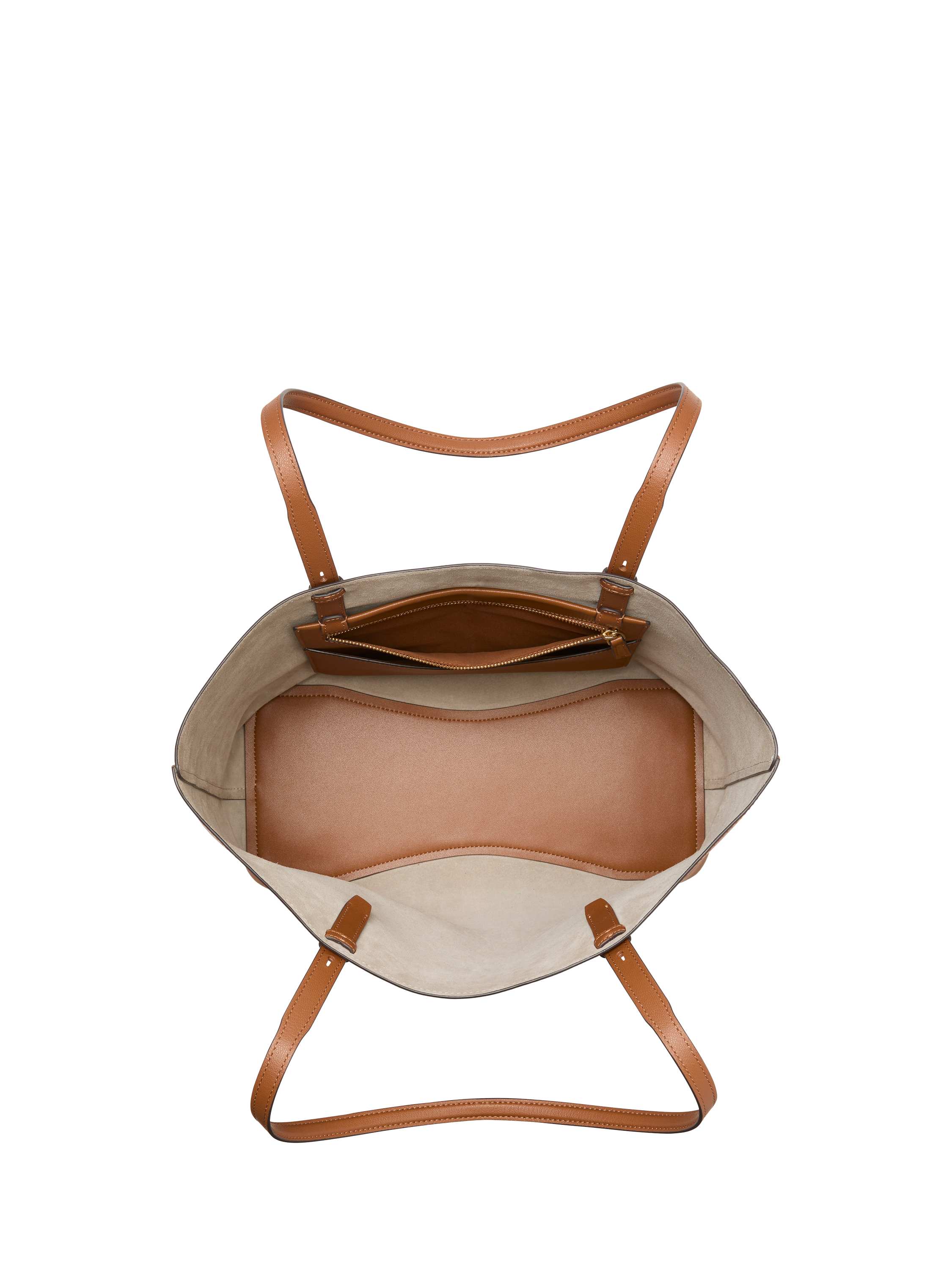 Product image 3 of 4, which shows kate spade new york Large Fine Grain Leather Tote Bag, Tan