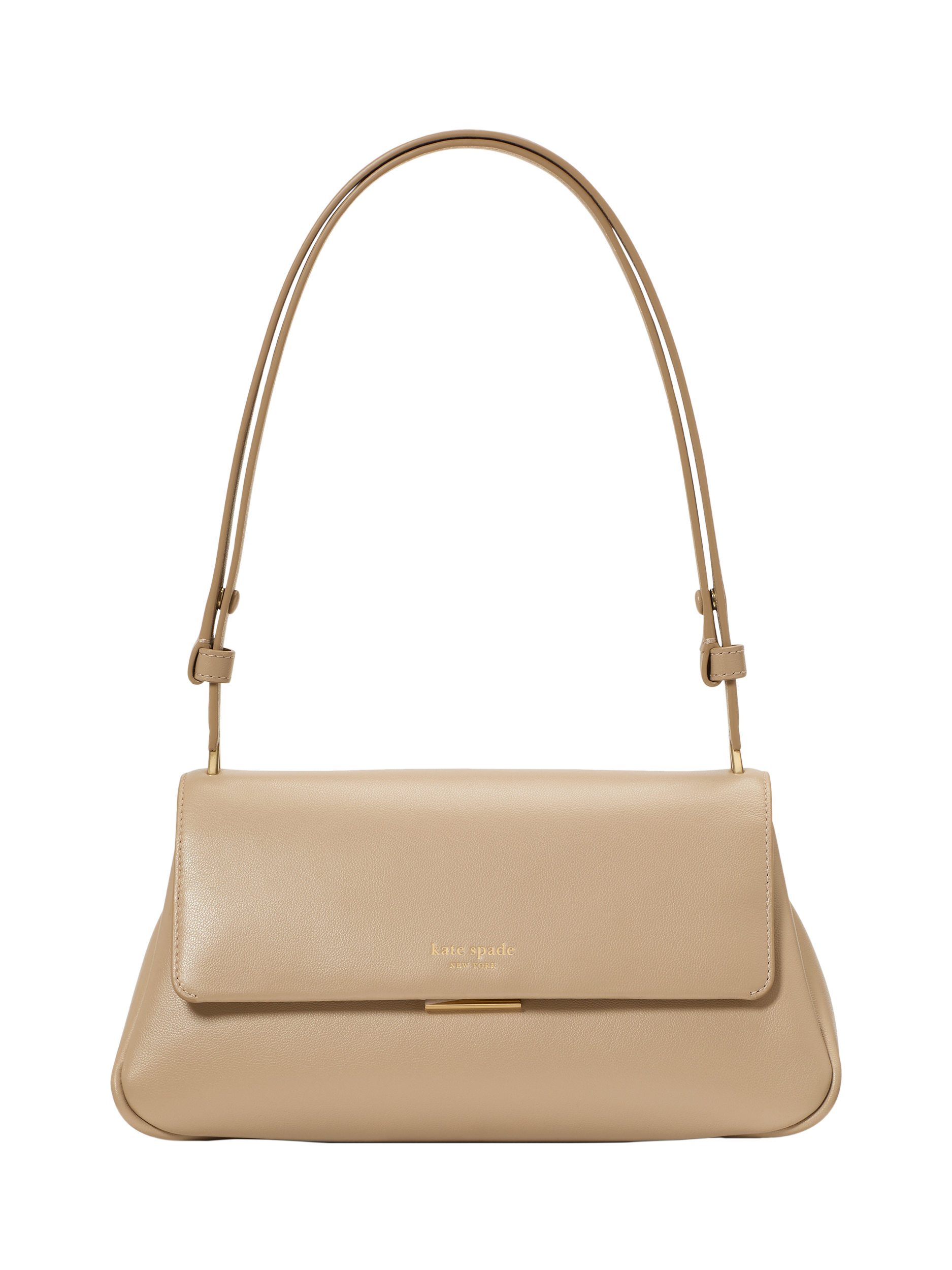Product image 1 of 3, which shows kate spade new york Grace Fine Grain Leather Shoulder Bag, Taupe