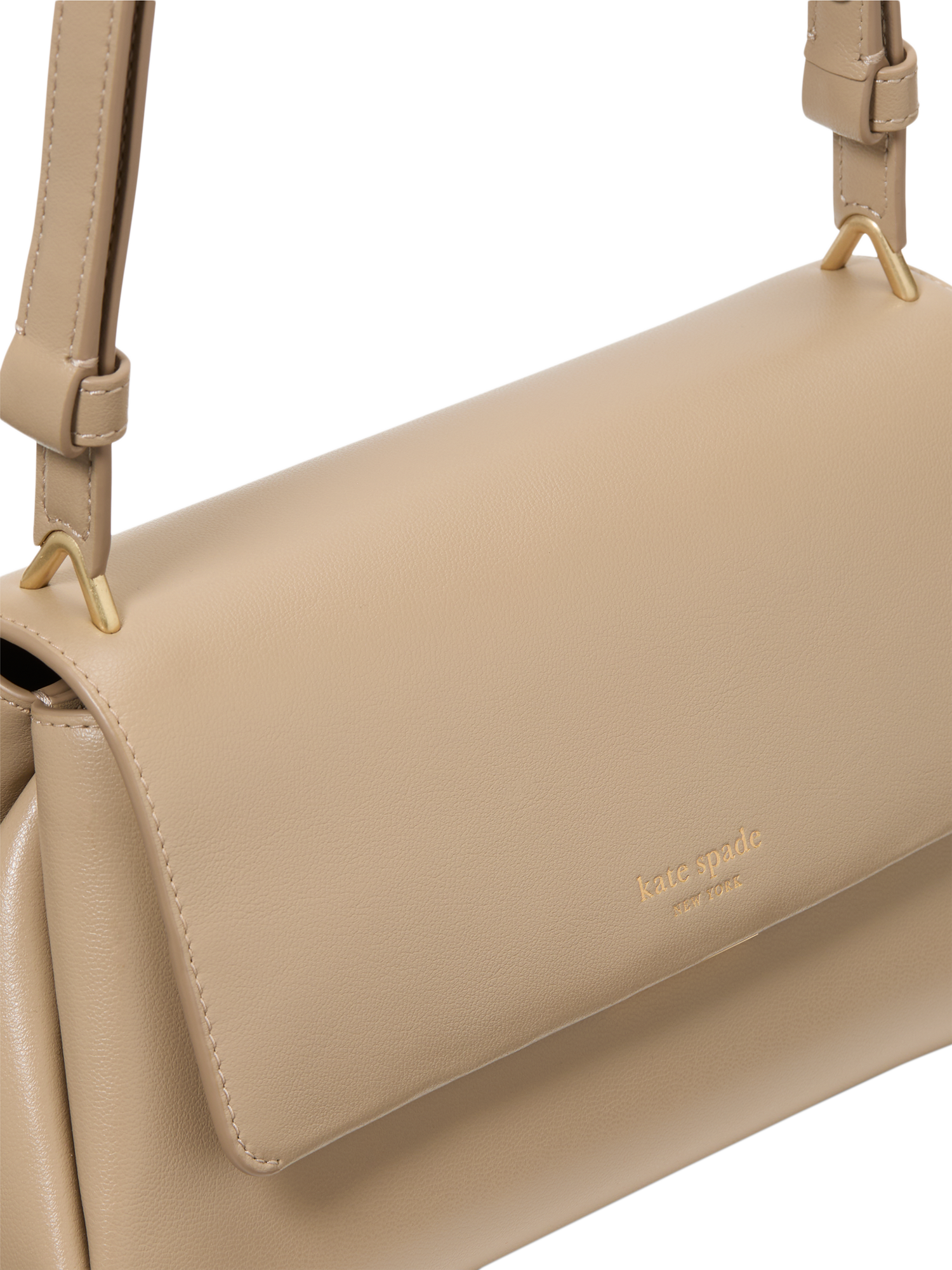 Product image 3 of 3, which shows kate spade new york Grace Fine Grain Leather Shoulder Bag, Taupe