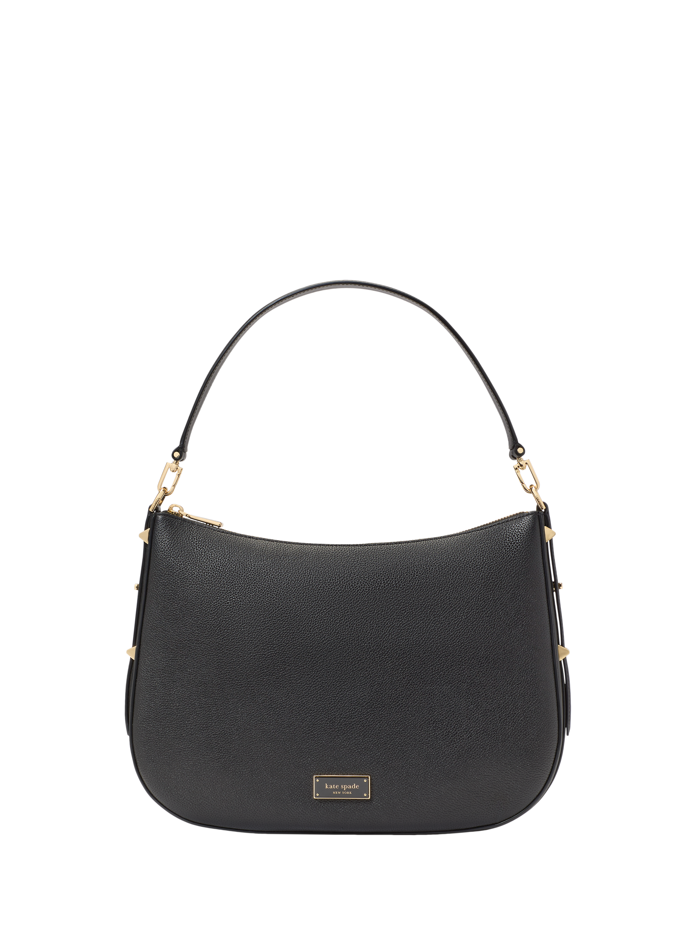 Product image 1 of 5, which shows kate spade new york Liv Pebble Leather Large Hobo Bag, Black