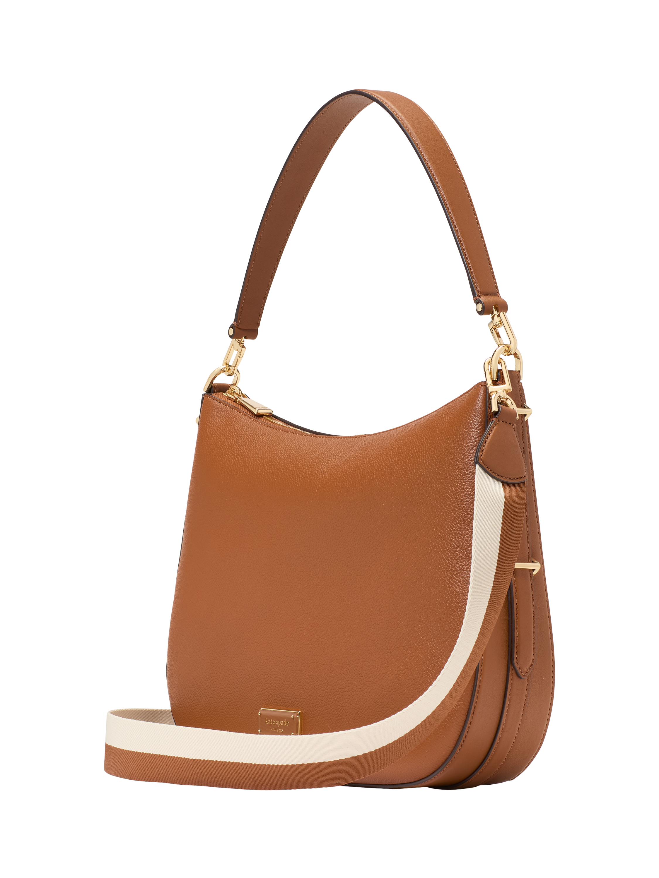 Product image 3 of 6, which shows kate spade new york Liv Pebble Leather Large Hobo Bag, Brown