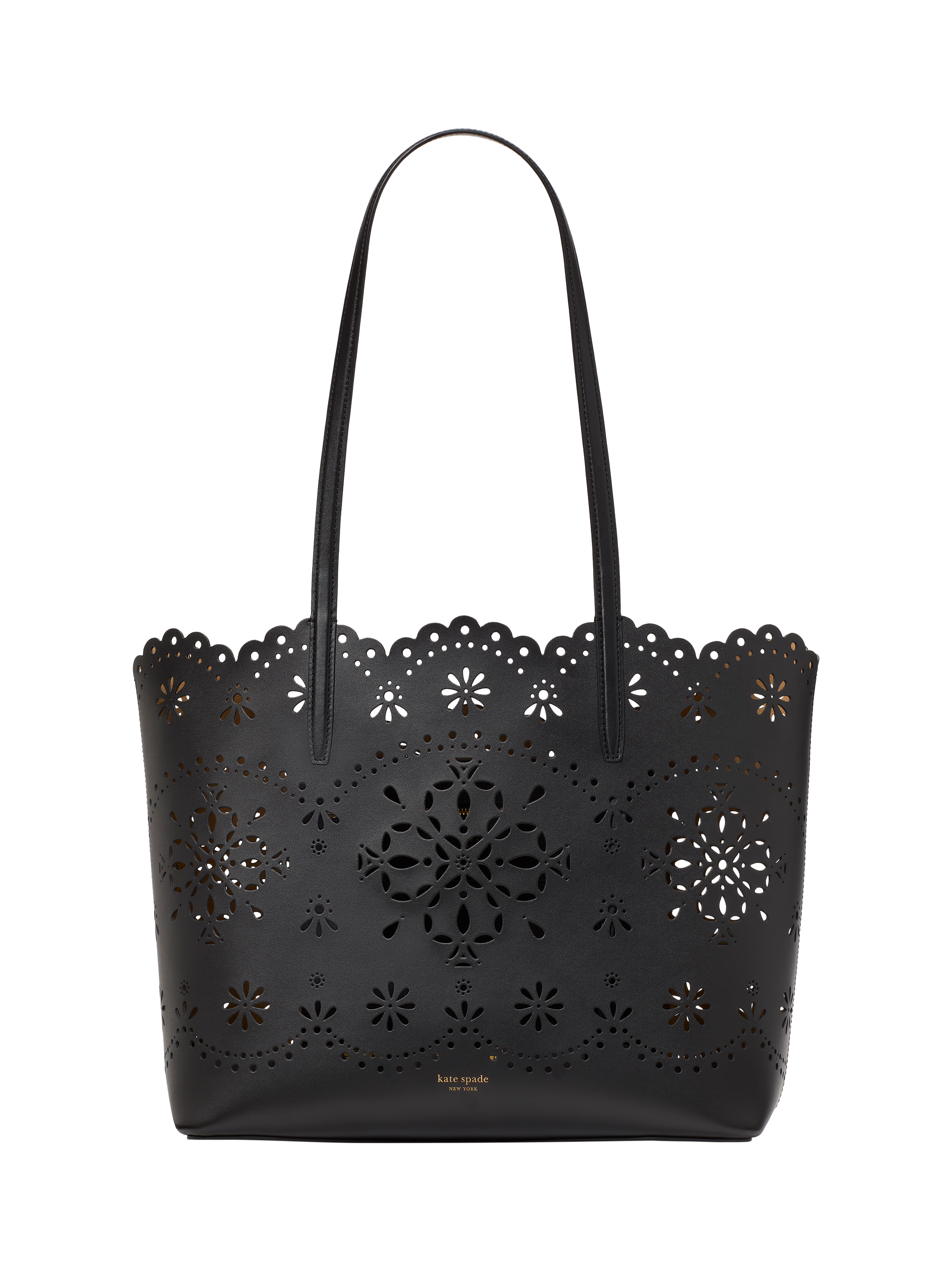 Product image 1 of 5, which shows kate spade new york Spade Flower Jacquard Large Tote Bag, Black