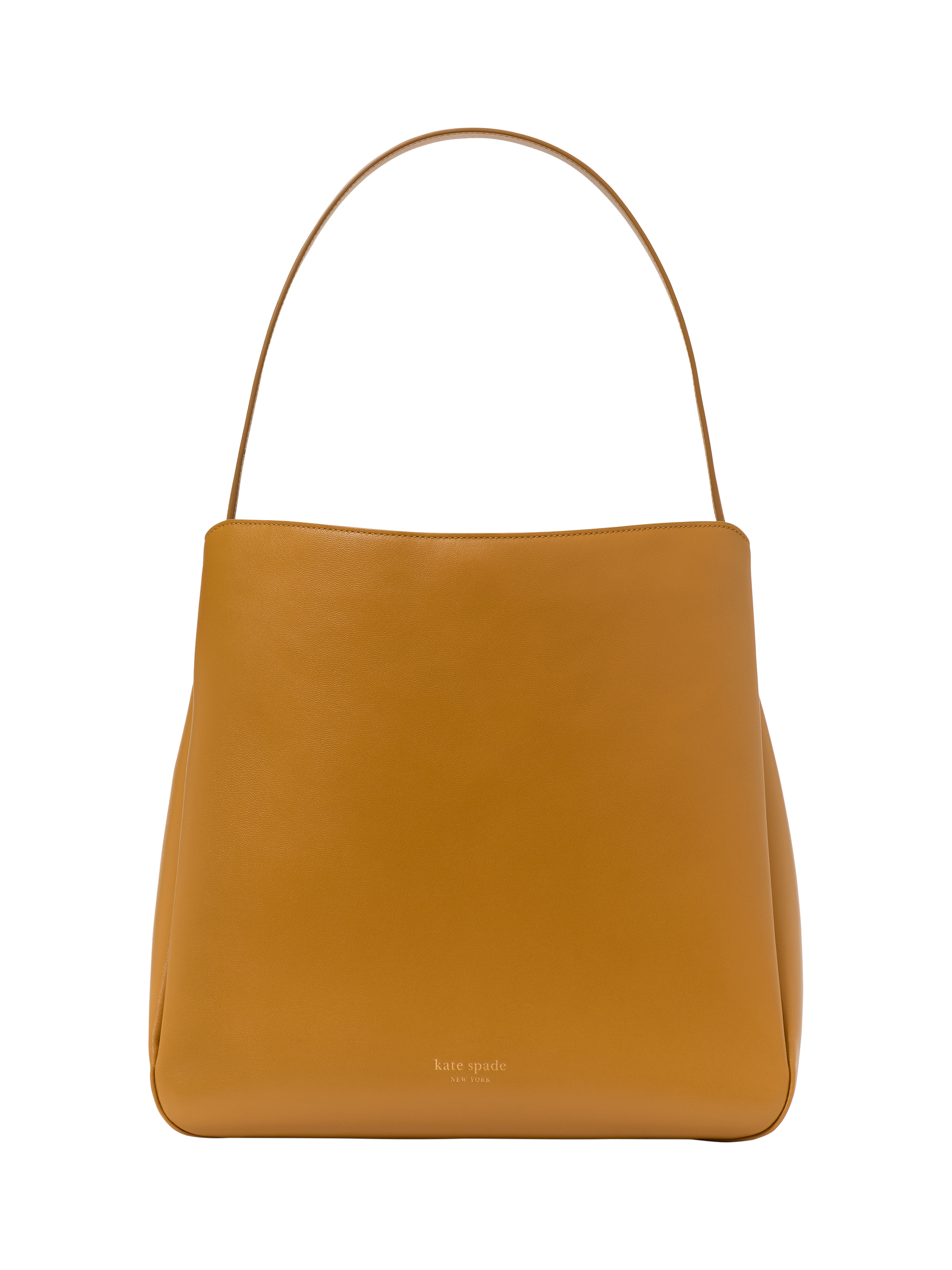 Product image 1 of 4, which shows kate spade new york Grace Fine Grain Leather Large Hobo Bag, Ochre