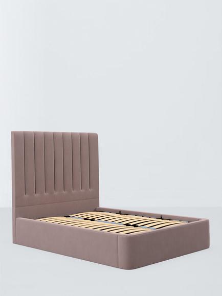 John Lewis Onslow Non-Winged Ottoman Storage Upholstered Bed Frame, Double, Deep Velvet Heather