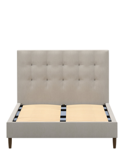 John Lewis Express Arlo Upholstered Bed Frame, King Size - view 2, Cotton Effect Beige