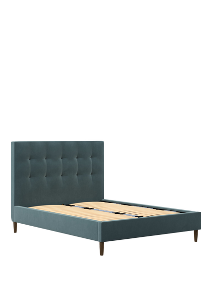 John Lewis Express Arlo Upholstered Bed Frame, King Size, Deep Velvet Petrol