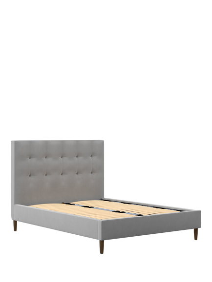 John Lewis Express Arlo Upholstered Bed Frame, King Size, Deep Velvet Steel