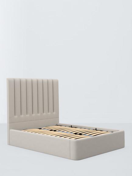 John Lewis Onslow Non-Winged Ottoman Storage Upholstered Bed Frame, Super King Size, Soft Twill Cloud