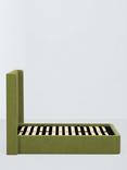 John Lewis Onslow Winged Ottoman Storage Upholstered Bed Frame, Double, Deep Velvet Olive