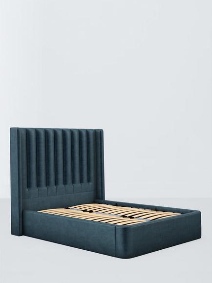 John Lewis Onslow Winged Ottoman Storage Upholstered Bed Frame, King Size, Heritage Airforce