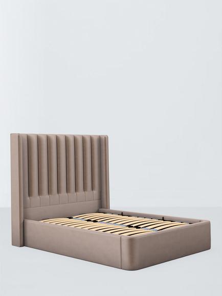 John Lewis Onslow Winged Ottoman Storage Upholstered Bed Frame, King Size, Heritage Mink