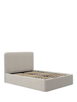 John Lewis Express Marilyn Ottoman Storage Upholstered Bed Frame, King Size, Cotton Effect Beige