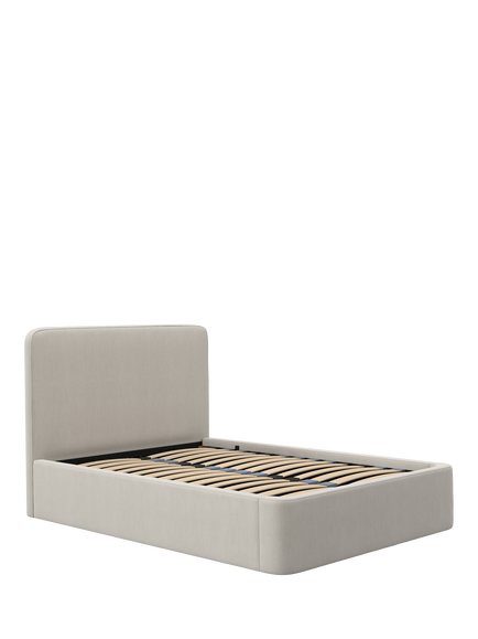 John Lewis Express Marilyn Ottoman Storage Upholstered Bed Frame, King Size, Cotton Effect Beige