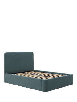 John Lewis Express Marilyn Ottoman Storage Upholstered Bed Frame, King Size, Deep Velvet Petrol