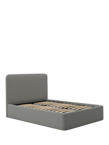 John Lewis Express Marilyn Ottoman Storage Upholstered Bed Frame, King Size, Soft Twill Smoke