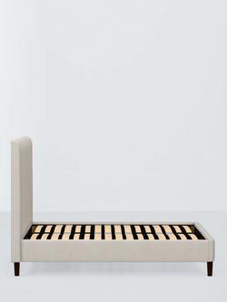 John Lewis Express Fleur Upholstered Bed Frame, Double - view 2, Cotton Effect Beige