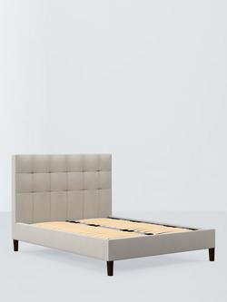 John Lewis Express Ingrid Upholstered Bed Frame, Double, Cotton Effect Beige
