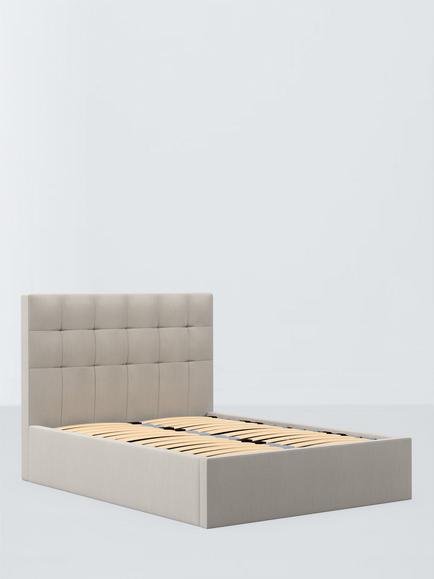 John Lewis Express Ingrid Ottoman Storage Upholstered Bed Frame, King Size, Beige
