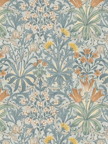Woodland Weeds Furnishing Fabric, Bluebird