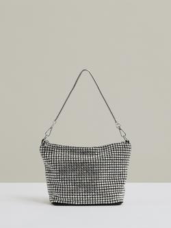 Reiss Leah Crystal Bracelet Pouch Bag, Silver, Silver