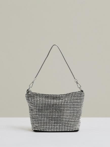 Reiss Leah Crystal Bracelet Pouch Bag, Silver, Silver
