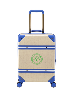 Joules Boat Club 4-Wheel 54cm Cabin Case, 38.8L, Neutral/Blue, Neutral/Blue