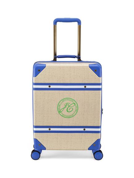 Joules Boat Club 4-Wheel 54cm Cabin Case, 38.8L, Neutral/Blue, Neutral/Blue