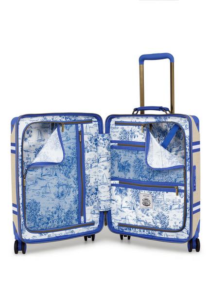 Joules Boat Club 4-Wheel 54cm Cabin Case, 38.8L, Neutral/Blue - view 2, Neutral/Blue