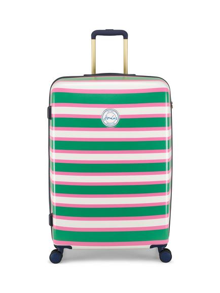 Joules Resort Stripe 4-Wheel 75.5cm Large Trolley Suitcase, 92.8L, Multi