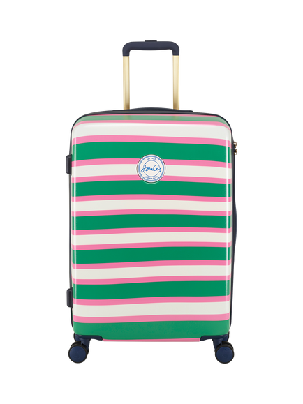 Joules Resort Stripe 4-Wheel 66cm Medium Trolley Suitcase, 63.9L, Multi