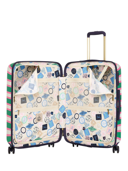 Joules Resort Stripe 4-Wheel 66cm Medium Trolley Suitcase, 63.9L - view 2, Multi