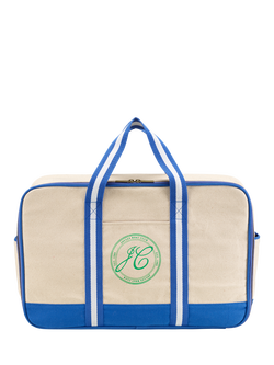 Joules Boat Club Duffle Bag, 24L, Natural/Blue, Natural/Blue