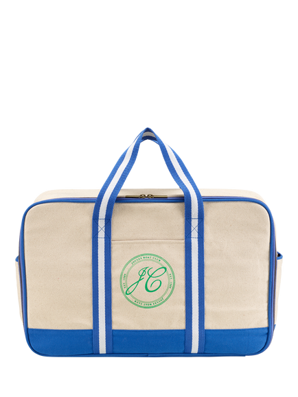 Joules Boat Club Duffle Bag, 24L, Natural/Blue, Natural/Blue