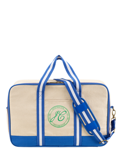 Joules Boat Club Duffle Bag, 24L, Natural/Blue - view 2, Natural/Blue
