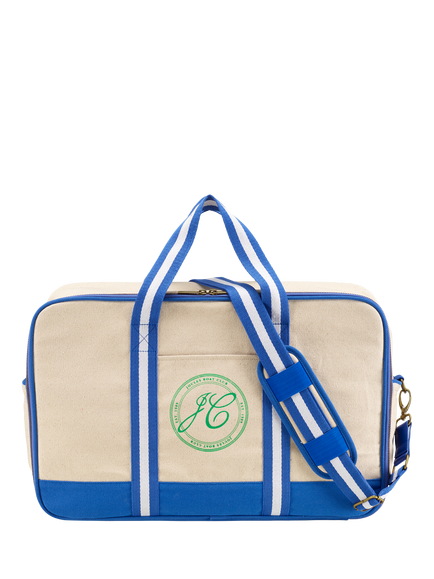Joules Boat Club Duffle Bag, 24L, Natural/Blue - view 2, Natural/Blue