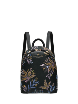 Sara Miller Black Botanic Mini Backpack, Black/Multi, Black/Multi