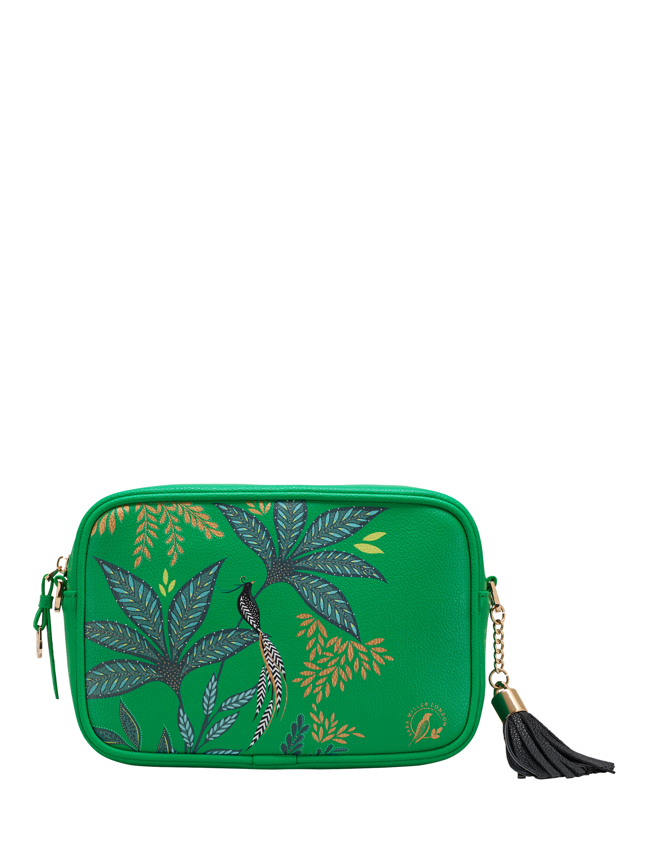 Product image 1 of 9, which shows Sara Miller Crossbody Camera Bag, Green/Multi