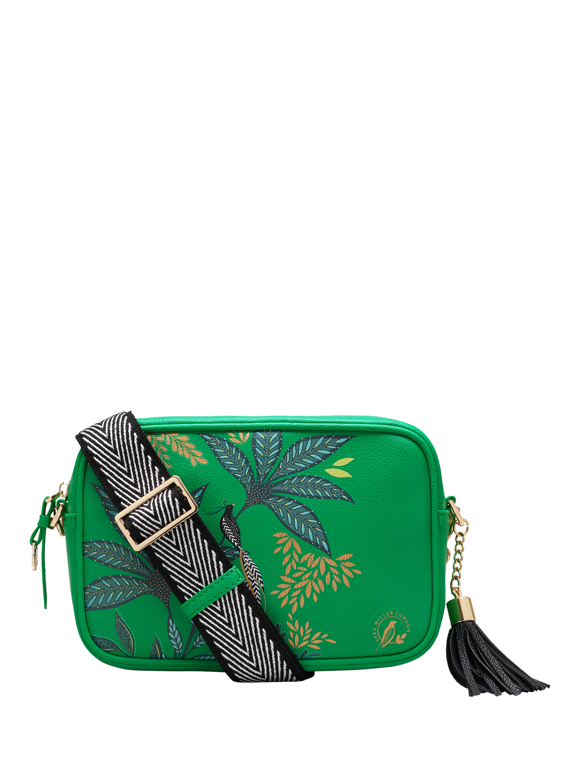 Product image 2 of 9, which shows Sara Miller Crossbody Camera Bag, Green/Multi