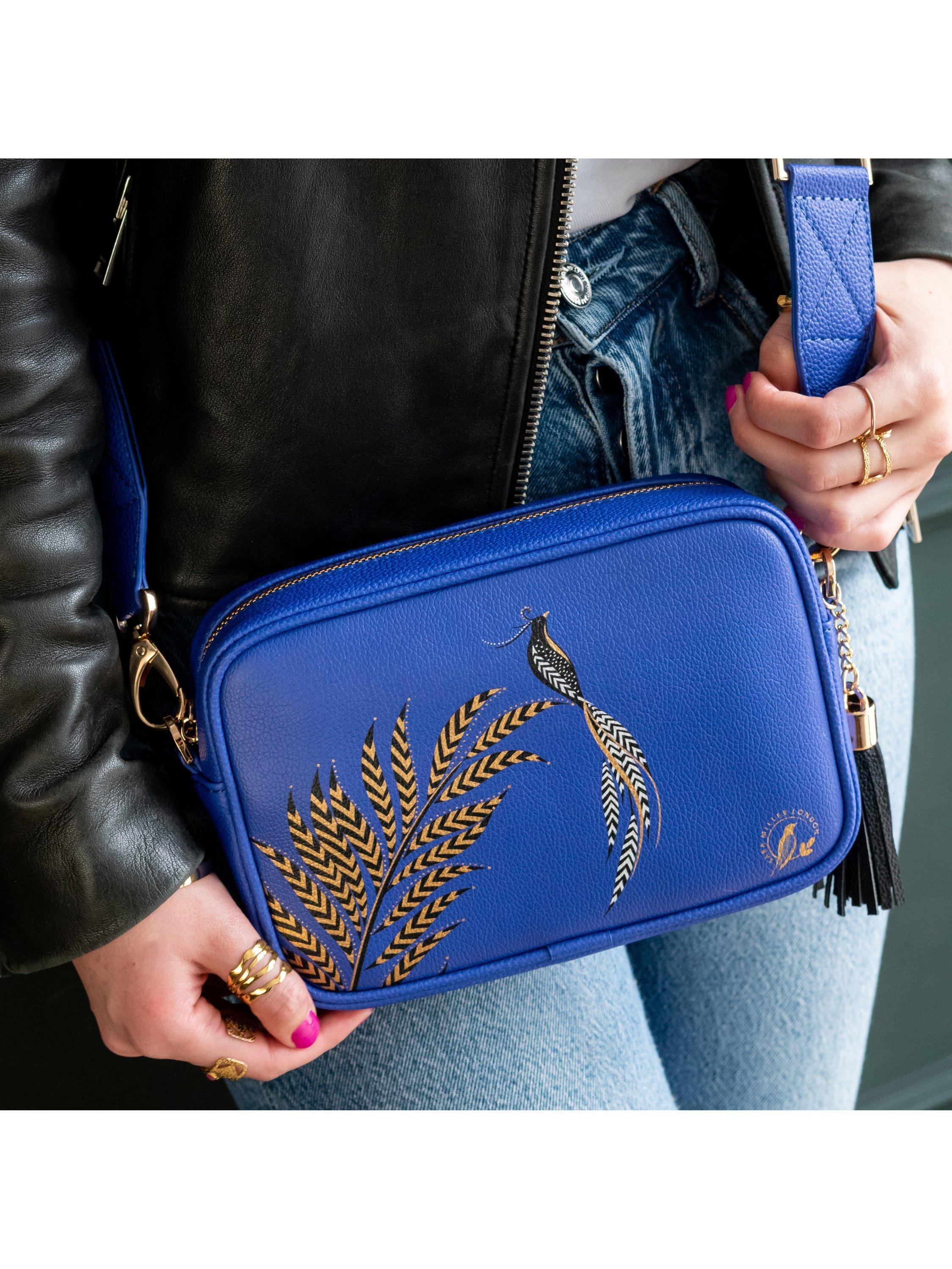 Product image 9 of 10, which shows Sara Miller Crossbody Camera Bag, Blue/Multi