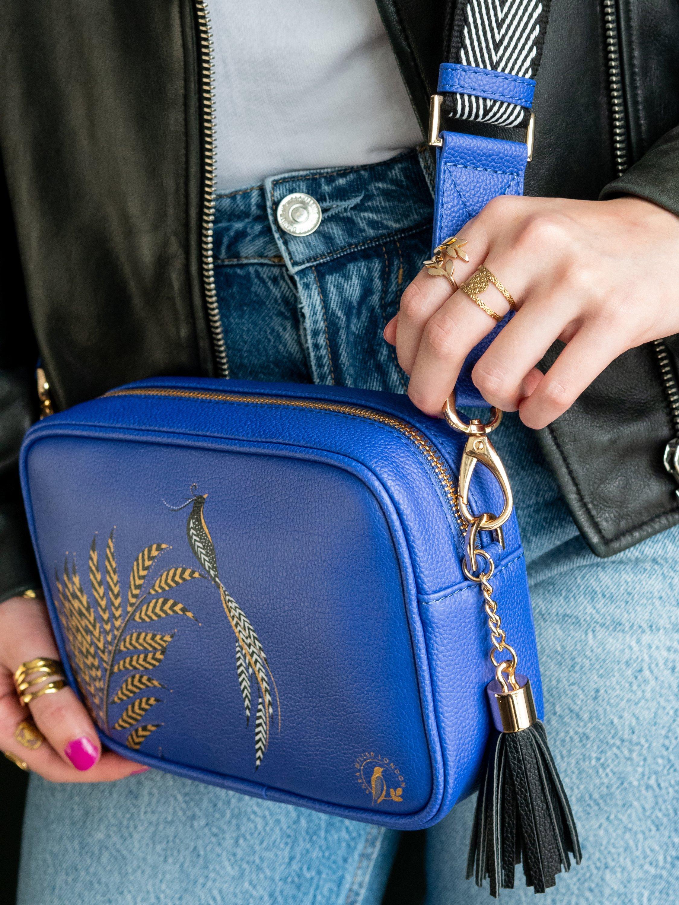 Product image 10 of 10, which shows Sara Miller Crossbody Camera Bag, Blue/Multi