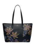 Sara Miller Black Botanic Large Tote Bag, Black/Multi