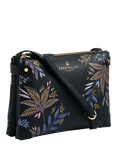 Sara Miller Black Botanic Zipped Crossbody Bag, Black/Multi