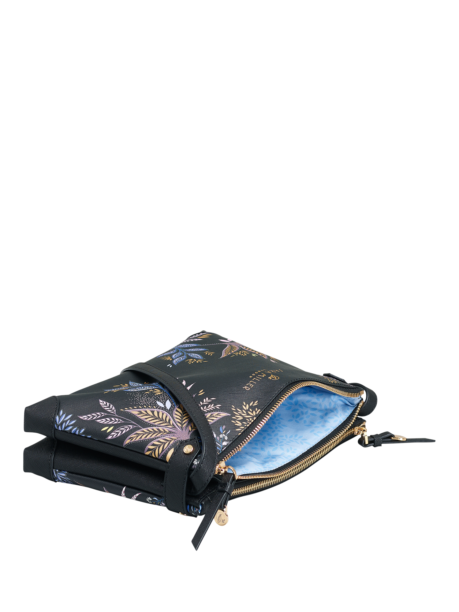 Product image 3 of 4, which shows Sara Miller Black Botanic Zipped Crossbody Bag, Black/Multi