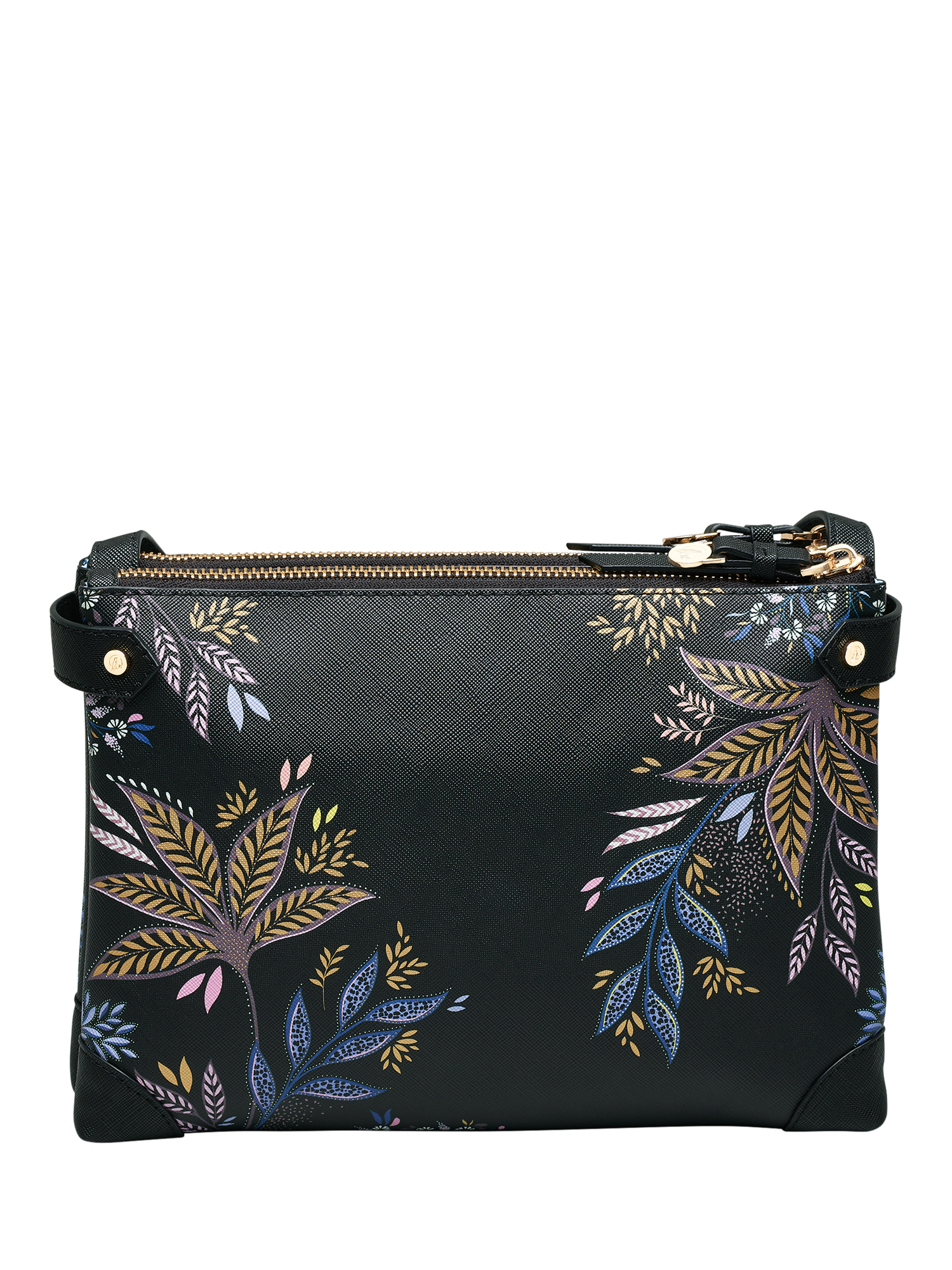 Product image 4 of 4, which shows Sara Miller Black Botanic Zipped Crossbody Bag, Black/Multi