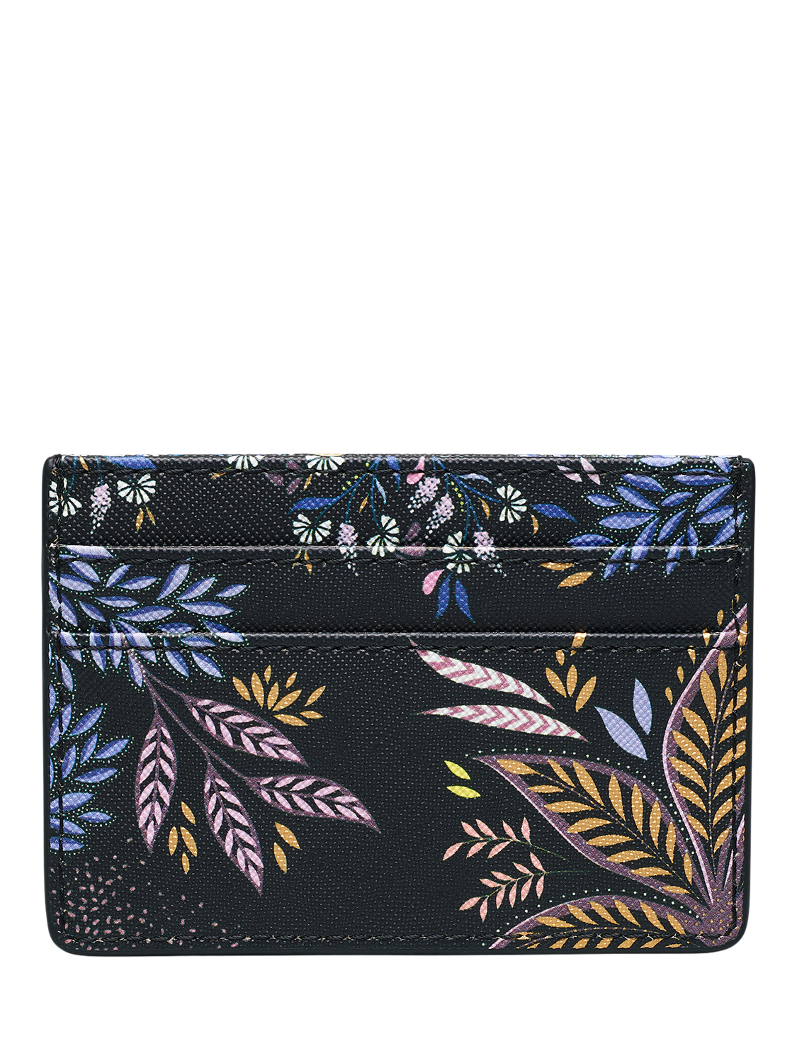 Product image 2 of 3, which shows Sara Miller Black Botanic Credit Card Holder, Black/Multi